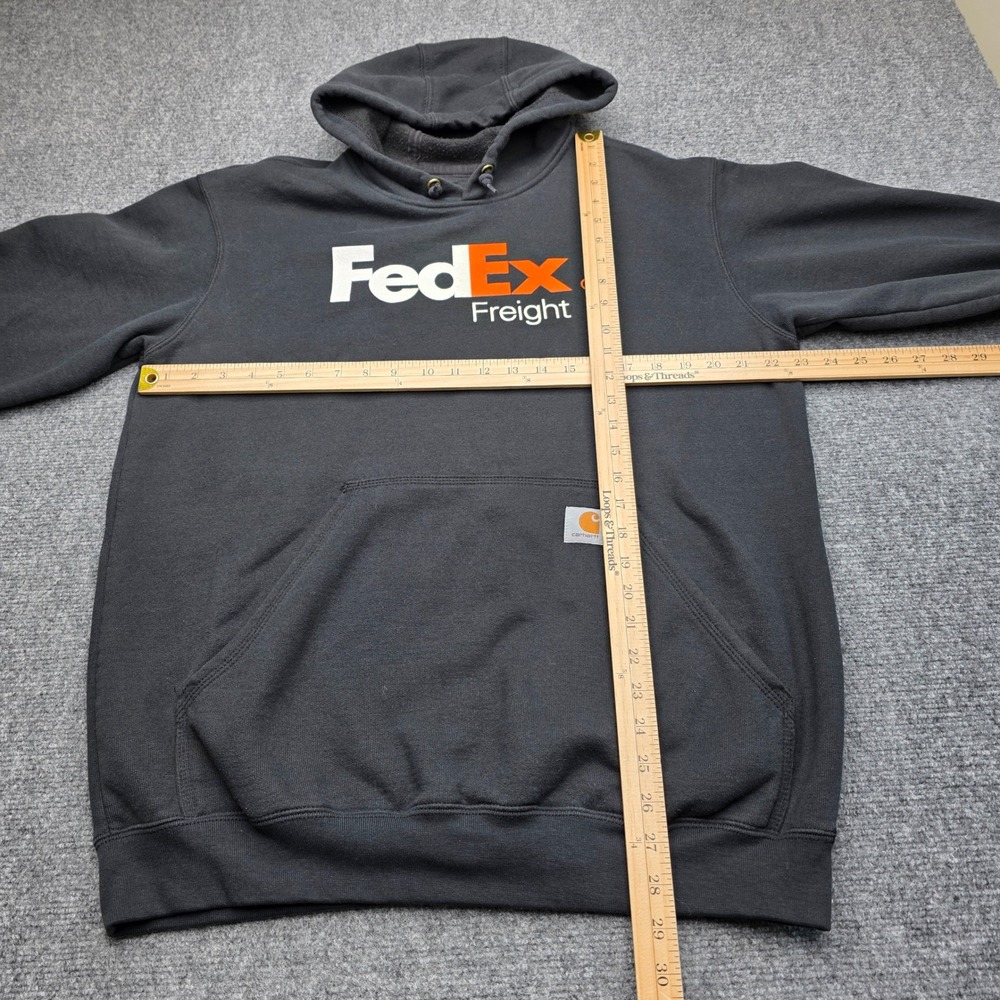 Carhartt K121 FedEx Freight Hoodie Men's Medium Regular Black Workwear Pullover - Picture 4 of 6